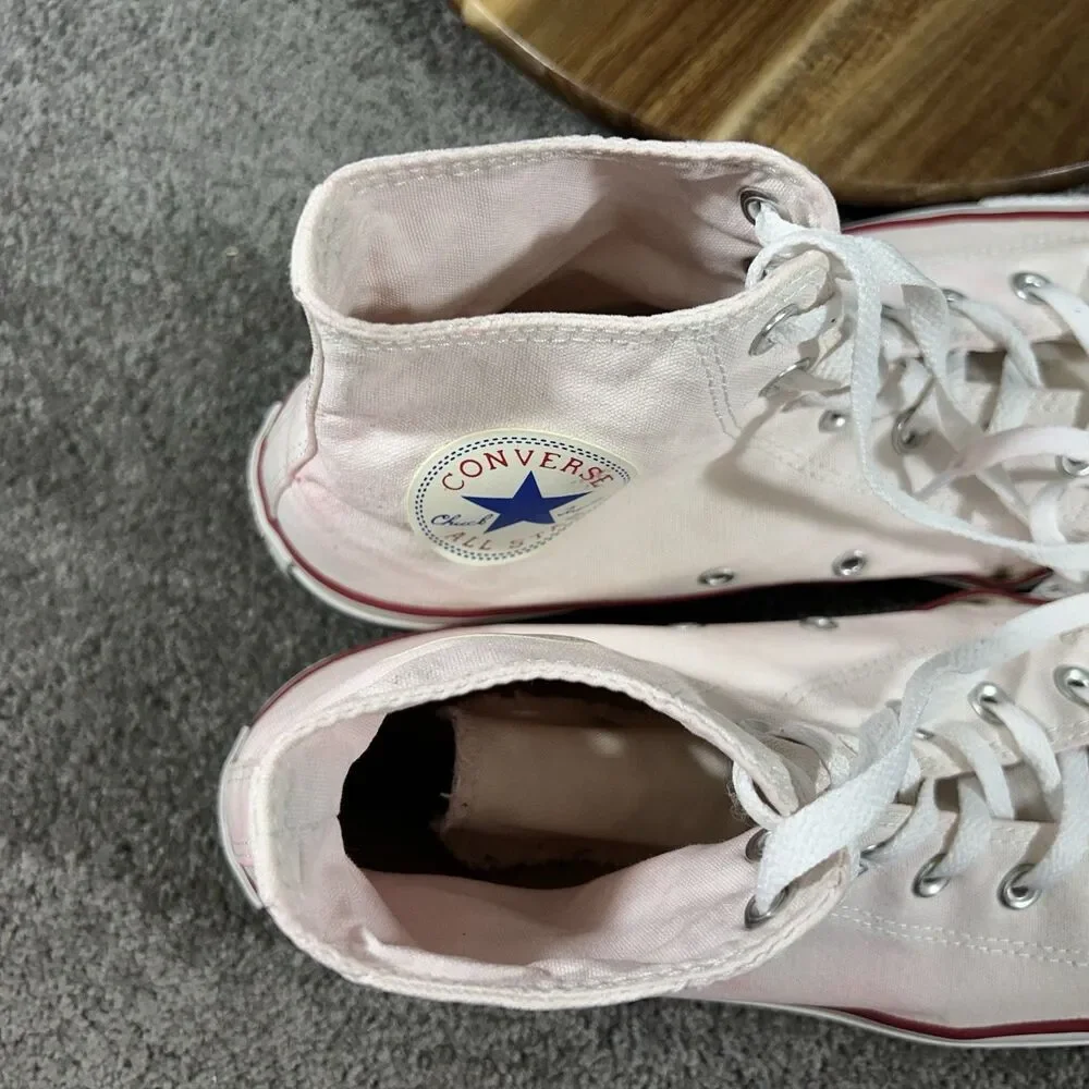 Converse Chuck Taylor All Star Hi M7650 Men's Size 12 White Pink Athletic Shoes